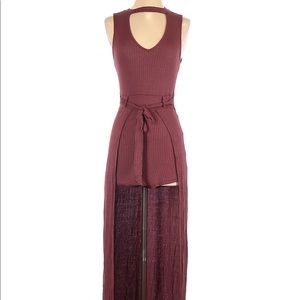 Hi-Low Tie Waist Keyhole Romper